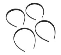 FONDOTIN 2pcs Black PU Leather Headbands for Women Flexible Thin Hairbands with Snug Fit Solid Color Hair Hoops for Comfortable Everyday Style and DIY Accessories