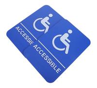 FONDOTIN 2pcs Blue 3d Braille Wheelchair Accessible Sign Parking Disability Sticker, Ada Compliant Self-adhesive Handicap Parking Sign for Outdoor and Indoor Reserved Spaces