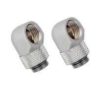 FONDOTIN 2pcs Brass 90 Degree G1/4 Thread Rotary Water Cooling Plug with 360 Degree Rotation and Thread Ring Design for PC Water Cooling System Metal Tube Connector