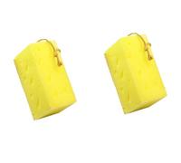 FONDOTIN 2Pcs Car Wash Honeycomb Sponge with Easy Grip High Density Absorbent Tire and Windshield Cleaning Sponge for Multi-use in Car Home Kitchen and Bathroom Yellow
