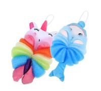 FONDOTIN 2pcs Cartoon Bath Sponge for Soft and Shower Loofah Balls with Exfoliating Skin Scrubber Gentle Body Wash Puff for Boys and Rich Bath Accessories