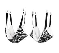 FONDOTIN 2pcs Cat Hammock Set Breathable Double-sided Hanging Cat Bed 35x35cm Black White Dots and Zebra Pattern for Indoor