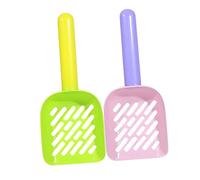 FONDOTIN 2Pcs Cat Litter Thickened Plastic Cat Cleaning Scoops with Random Colors Sturdy Design for Easy Use for Various Cat Litters Durable and Comfortable Handle