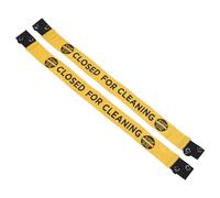 FONDOTIN 2pcs Closed for Cleaning Magnetic Signs with Suction Cup Hanger, Waterproof Nylon Door Barrier for Bathroom and Office Cleaning Safety, Reusable Keep Door Closed Warning