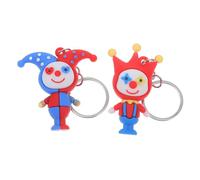 FONDOTIN 2pcs Clown Keychain Soft Doll Charms Cute Circus Bag Hanging Ornaments Playful Keyring Accessories for Party Decor and Daily Use