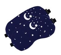 FONDOTIN 2pcs Cotton-Linen Contoured Sleep Eye Masks for Travel and Home Elastic Strap Comfortable Light Blocking Eye Cover for Stress Relief and Relaxation Random Color