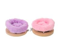 FONDOTIN 2Pcs Cozy Parakeet Bed Nest with Soft Cotton Material, Large Purple and Pink Bird Cave Sleeping Hut, Warm Platform Bed for Budgie Cockatiel Cage Use