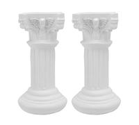 FONDOTIN 2Pcs Creative European Style Resin Adornments White Roman Pillar Angel Figurines Home Decor Garden Outdoor Classic Design Elegant Resin Crafts