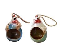 FONDOTIN 2pcs Creative Hanging Flower Pot Ceramic Hydroponic Plant Pots with Rooster Design Wall Mounted Planters for Indoor and Outdoor Decor Space Saving Decorative Flower Holders