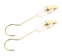 FONDOTIN 2pcs Crystal Clothes Clips with 15cm Gold Hooks, Multi-functional Scarf and Sock Hangers for Closet, Adjustable Boot and Pants Clips for Space Saving Storage