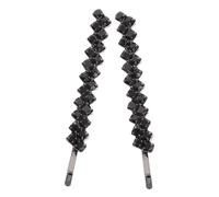 FONDOTIN 2pcs Crystal Rhinestone Hairpins Black Metal Bobby Pins Sparkling Glitter Hair Clips for Women Bridal Wedding Hair Accessories Stylish Headwear