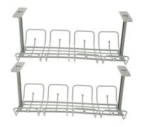 FONDOTIN 2pcs Desk Cable Organizer Under Desk Shelf Wire Organizer for Power Strips and Data Cables Non-drilling Hanging Basket Design Space-saving Cord Management for Home Office