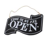 FONDOTIN 2Pcs Double-sided Wooden Door Open Closed Sign with Hanging Rope Business Storefront Decorative Plaques for Shops Restaurants Bars Hotels Easy to Install and Noticeable From
