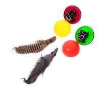 FONDOTIN 2Pcs Electric Rolling Ball for Cats and Dogs Motorized Plastic Weasel and Mouse Interactive Pet Lightweight Chase Play for Puppies and Beavers Random Color Without Random Color