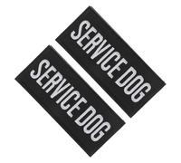 FONDOTIN 2pcs Embroidered Service Dog Harness Comfortable Polyester Fabric for Small to Large Pets for Training Walking Traveling with Stylish Patch Design