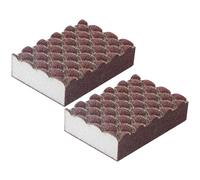 FONDOTIN 2pcs Emery and Sponge Cleaning Scrub Sponges for Efficient Dish Scrubbing and Rust Removal, Brown Kitchen Household Scrubbing Tools for Wok and Pot Cleaning