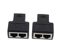 FONDOTIN 2pcs Ethernet Splitter Adapter Network Connector to Splitter Socket for Dual Device Connection Easy to Use Network Extender for Home and School
