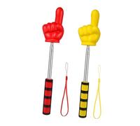 FONDOTIN 2pcs Extendable Teacher Hand Pointers for Classroom Use Soft Ergonomic Grip Retractable Finger Sticks Red and Yellow Teaching Tools for Elementary and Speaker Presentations
