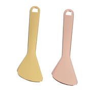 FONDOTIN 2Pcs Eye Cream Spoons with Smooth Surface Makeup Spatulas for Face Neck Massage Beauty Scoop in Golden and Rose Gold Practical Skincare Utensils for Precise Application and