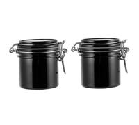 FONDOTIN 2pcs Eyelash Glue Storage Case with Activated Carbon Sealed Adhesive Container for Salon and Home Use Black Plastic Eyelash Supply Organizer