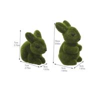 FONDOTIN 2pcs Flocking Rabbit Crafts Outdoor Garden Decor Lightweight Sitting Bunny Models for Easter Patio Lawn Decoration