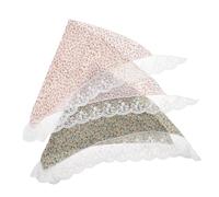 FONDOTIN 2pcs Floral Lace Hair Scarves for Women Adjustable Triangle Headbands Comfortable Polyester Hair Accessories for Travels and Dating in Assorted Colours Random Color