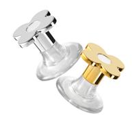 FONDOTIN 2Pcs Flower-Shaped Toilet Tank Buttons Abs Push Flushing Replacement Accessories for Bathroom Easy Install Silver Gold with Practical Design