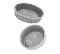 FONDOTIN 2pcs Food-Grade Silicone Charlotte Cake Pans Non-Stick Round Flower-Shaped Molds for Baking Cheesecake Brownie Tart Flan Bread Heat Resistant Up to C