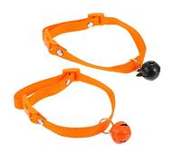 FONDOTIN 2pcs Halloween Pumpkin Ghost Pendant Pet Bell Collars Adjustable Cat Puppy Costume Accessories for Outdoor Walking and Festive Dress Up