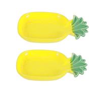 FONDOTIN 2pcs Hamster Feeding Bowl Ceramic Small Animal Bowl Vibrant Pineapple Shape Leakproof Stable for Decoration
