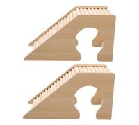 FONDOTIN 2pcs Hamster Wooden Ladder Bridge with Climbing Platform and Cozy Nest Natural Wood Chew for Gerbils Mice Rats Hedgehogs Guinea Pigs Multifunctional Small Animal Cage Accessory