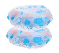 FONDOTIN 2pcs Heart-shaped Double-layer Hair Wrap Caps for Women Thickened Towel Fabric Bathing Caps with Elastic Band Rapid Absorption Shower for Long Hair Care and Drying