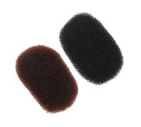FONDOTIN 2pcs Height-boosting Hair Sponge Inserts with Ventilated Featherlight Design Reusable Volume Enhancers for Women and Black and Brown Styling Clips for Beehive and Base Hair Volume