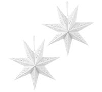 FONDOTIN 2pcs Hollow Seven-Pointed Paper Star Lampshade Lightweight Paper Light Shade for Pendant and Table Lamps Versatile Romantic Home Wedding Party Decoration