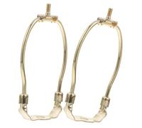 FONDOTIN 2pcs Lamp Shade Harp Holder Golden Horn Bracket for Table Floor Lamps with Stable Support and Complete Installation Kit for Light Diffusion