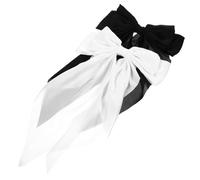 FONDOTIN 2pcs Large Satin Hair Bows for Women with Long Ribbon Spring Clips Elegant Big Bow Barrettes for Fine Curly and Thick Hair for Parties Birthdays and Daily Wear
