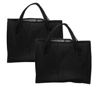 FONDOTIN 2pcs Large Triangle Hanger Storage Bags with Handle, Black Clothes Hanger Organizer for Closet, Space Saving Hanging Storage for Wardrobe and Laundry Room, 18.1x13.8x13.8 Inch