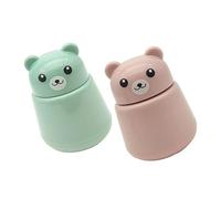 FONDOTIN 2pcs Manual Pill for Medicine Portable Tablets Crusher Bear Shape Design Abs Material Built Storage Compartment