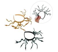 FONDOTIN 2pcs Medusa Headband for Women Egyptian Headdress with Bendable Snake Design Sturdy Snake Hair Accessories Deep Green and Earth Gold for Halloween Costume and Themed Events
