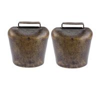 FONDOTIN 2pcs Metal Bell Decorations Vintage Cow Bells Swiss Style Livestock Supplies Jingle for Animal Alert