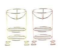 FONDOTIN 2pcs Metal Makeup Sponge Holder Powder Puff Display Stand Three-layers Breathable Cosmetic Beauty Egg Holder Portable Drying Rack for Face Sponge Storage