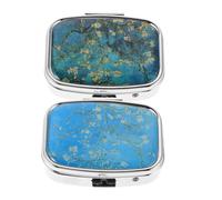 FONDOTIN 2pcs Metal Pill Case with Compartments Travel Pill Organizer Box for Pocket Portable Medicine Holder for Office Outdoor and Emergency Use