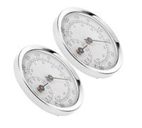 FONDOTIN 2pcs Mini Analog Hygrometer Thermometer for Cigar Box Humidors Accurate Temperature Humidity Gauge with Plastic Cover High Precision Pointer Display for Home Office Travel Use