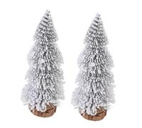 FONDOTIN 2Pcs Mini Artificial Christmas Trees Decorative Small Xmas Tabletop Pine Brush Trees for Winter Holiday Decor and Forest Scene Crafting