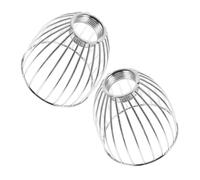 FONDOTIN 2pcs Mini Industrial Birdcage Lampshade Metal Pendant Light Shade Compatible Compact Design for Bedroom Dining Room DIY Vintage Hanging Fixture