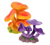 FONDOTIN 2pcs Miniature Mushroom Figurines Resin Garden Ornaments for Indoor Outdoor Decor Tiny Resin Statues for Moss Terrariums and DIY Fairy Patio Landscaping
