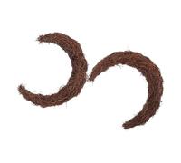 FONDOTIN 2pcs Moon Shaped Rattan Wreaths Sturdy Grapevine Twig Garland Frames for DIY Floral Crafts Seasonal Home Decor Wedding Party Front Door Hanging