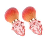 FONDOTIN 2pcs Nail Dust Brush for Nails Small Portable Cleaner Brush Diamond Shaped Handle for Art and Makeup Use