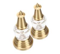 FONDOTIN 2pcs Openable Brass Eastern Pagoda Figurines Miniature Stupa Ornaments with White Pagoda Design Spiritual Buddha Pendant for Home Office Decor and DIY Keepsake Storage