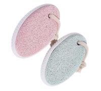 FONDOTIN 2Pcs Oval Foot Pumice Stone Scrubber Natural Callus Remover Tool for Soft Smooth Heels Lightweight Ergonomic Design with Dense Pores for Dead Skin Removal and Foot Care Includes